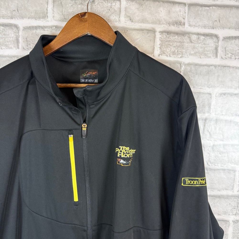 Greg Norman Mens XXL Black Full Zip Golf Jacket The Powder Horn Troon Prive